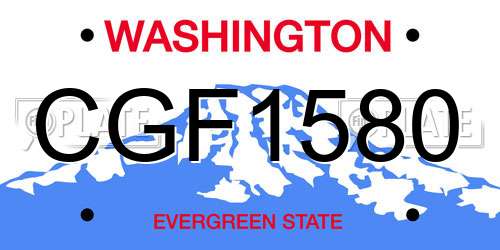 CGF1580 Washington License Plate
