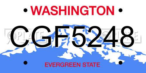 CGF5248 Washington License Plate