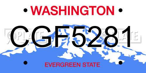 CGF5281 Washington License Plate