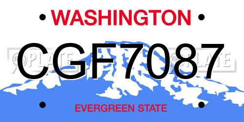 CGF7087 Washington License Plate