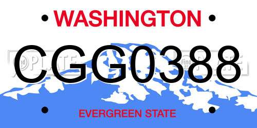 CGG0388 Washington License Plate