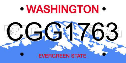 CGG1763 Washington License Plate