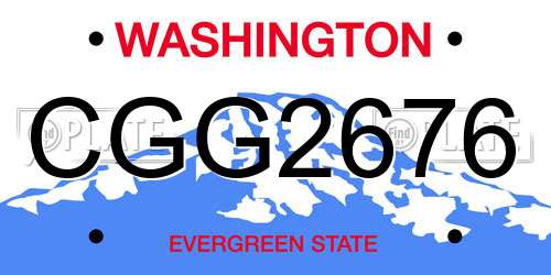 CGG2676 Washington License Plate
