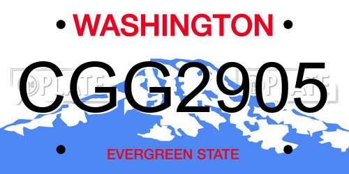CGG2905 Washington License Plate