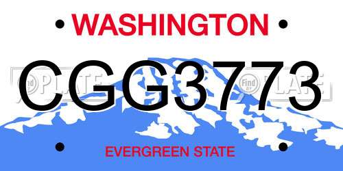 CGG3773 Washington License Plate