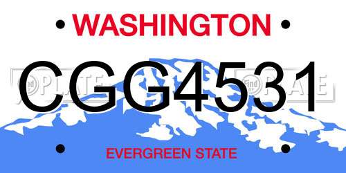 CGG4531 Washington License Plate