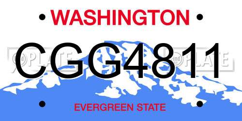 CGG4811 Washington License Plate