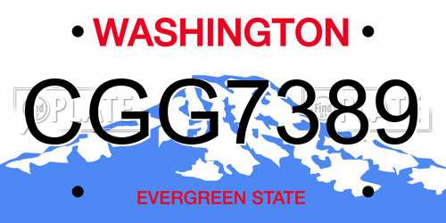CGG7389 Washington License Plate