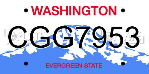 CGG7953 Washington License Plate