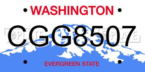 CGG8507 Washington License Plate