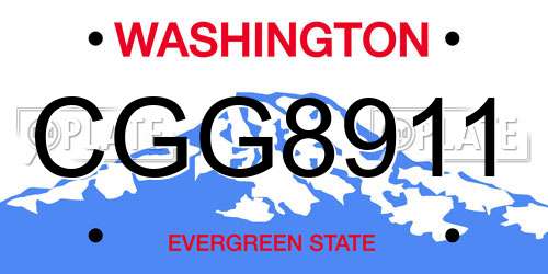 CGG8911 Washington License Plate