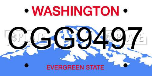 CGG9497 Washington License Plate