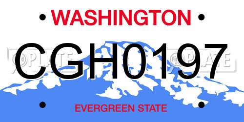 CGH0197 Washington License Plate
