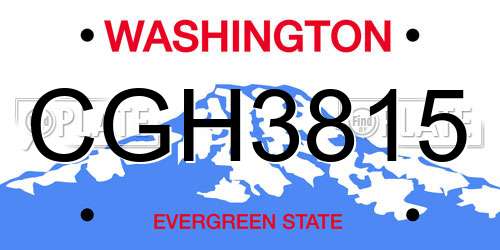 CGH3815 Washington License Plate