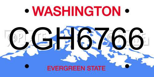 CGH6766 Washington License Plate
