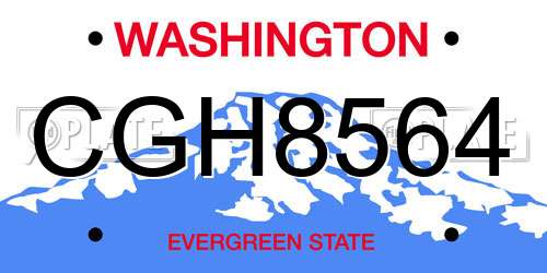 CGH8564 Washington License Plate
