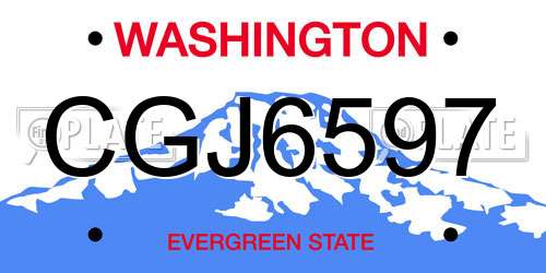 CGJ6597 Washington License Plate