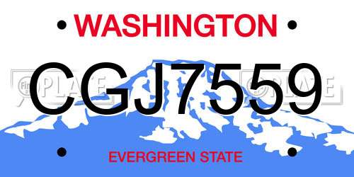 CGJ7559 Washington License Plate