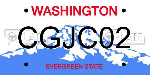 CGJC02 Washington License Plate