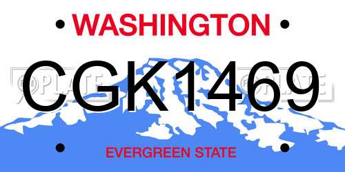 CGK1469 Washington License Plate