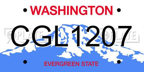 CGL1207 Washington License Plate