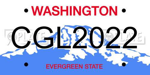 CGL2022 Washington License Plate