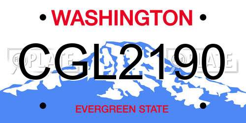 CGL2190 Washington License Plate