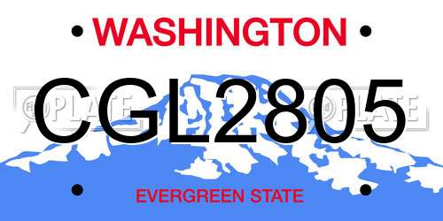 CGL2805 Washington License Plate
