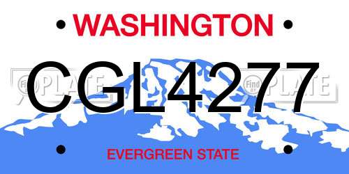 CGL4277 Washington License Plate