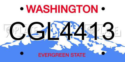 CGL4413 Washington License Plate