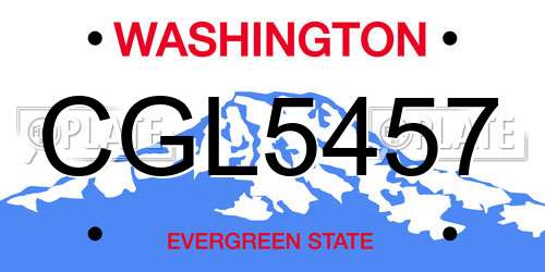 CGL5457 Washington License Plate