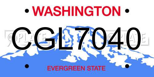 CGL7040 Washington License Plate