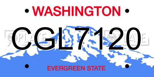 CGL7120 Washington License Plate