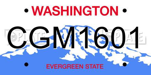 CGM1601 Washington License Plate