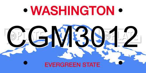 CGM3012 Washington License Plate