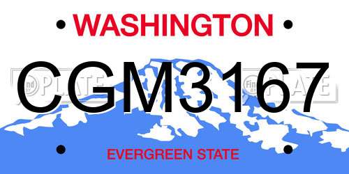 CGM3167 Washington License Plate