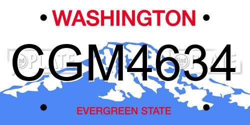 CGM4634 Washington License Plate