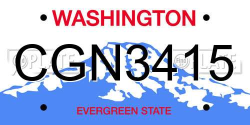 CGN3415 Washington License Plate
