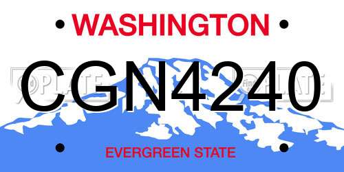 CGN4240 Washington License Plate