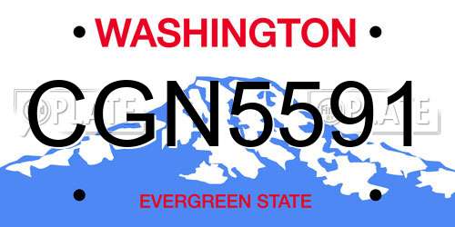 CGN5591 Washington License Plate
