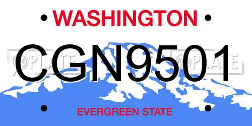 CGN9501 Washington License Plate