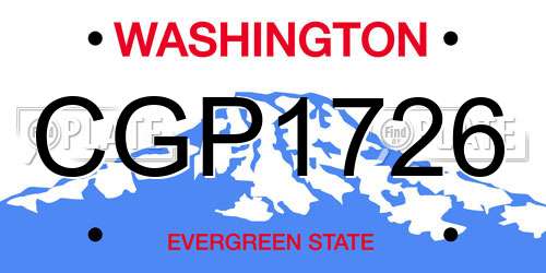 CGP1726 Washington License Plate