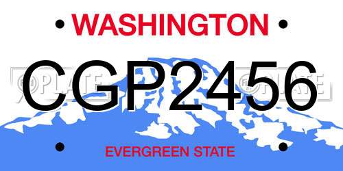CGP2456 Washington License Plate