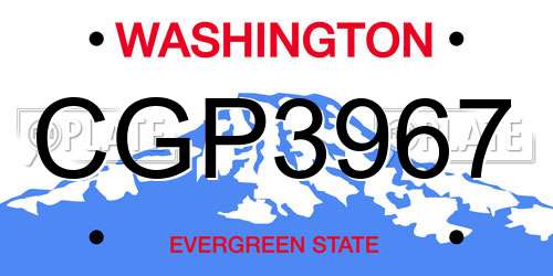 CGP3967 Washington License Plate
