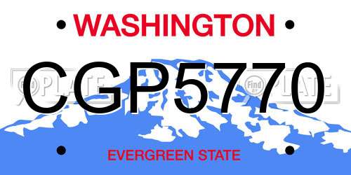 CGP5770 Washington License Plate