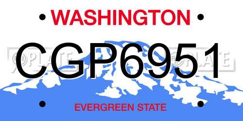 CGP6951 Washington License Plate