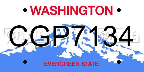 CGP7134 Washington License Plate