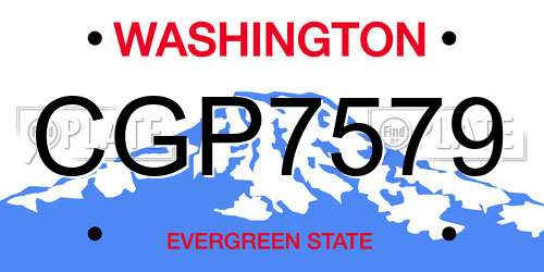 CGP7579 Washington License Plate