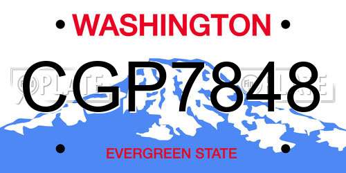 CGP7848 Washington License Plate