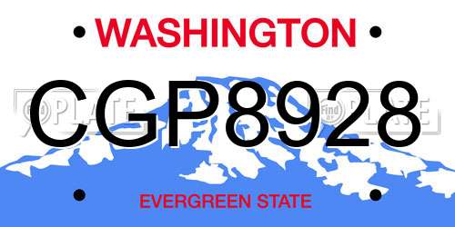 CGP8928 Washington License Plate